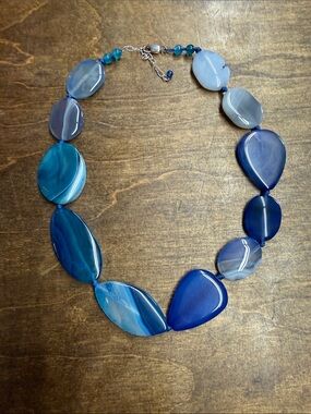 Blue Agate Statement Necklace - Elegant Women’s Jewelry